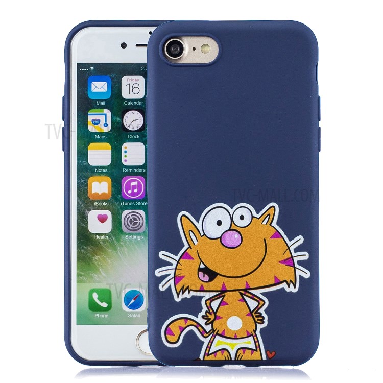 Pattern Printing TPU Gel Protective Case with Silicone Strap for iPhone 8 / 7 / SE (2nd Generation) - Tiger-1