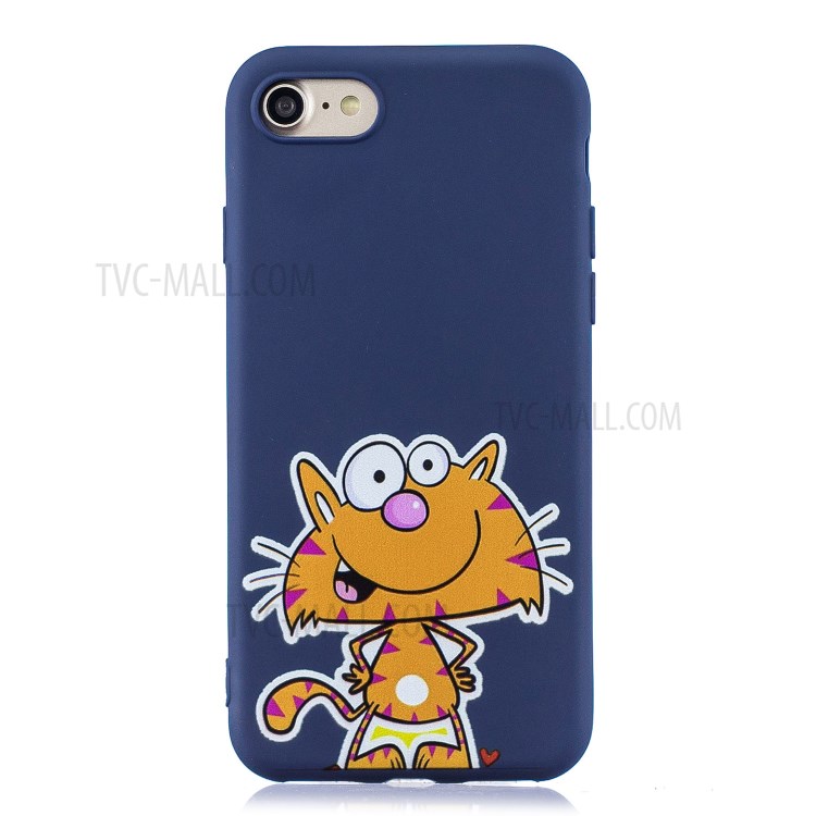 Pattern Printing TPU Gel Protective Case with Silicone Strap for iPhone 8 / 7 / SE (2nd Generation) - Tiger-2