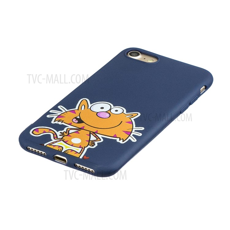 Pattern Printing TPU Gel Protective Case with Silicone Strap for iPhone 8 / 7 / SE (2nd Generation) - Tiger-4