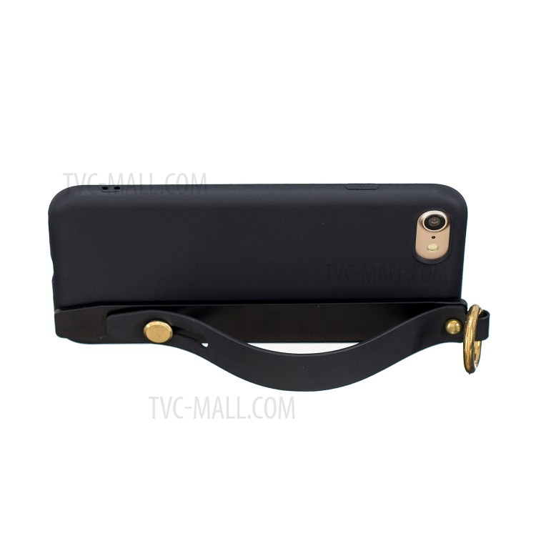 TPU Phone Case with Handy Strap Kickstand for iPhone 8 / 7 / SE (2nd Generation) - Black-3