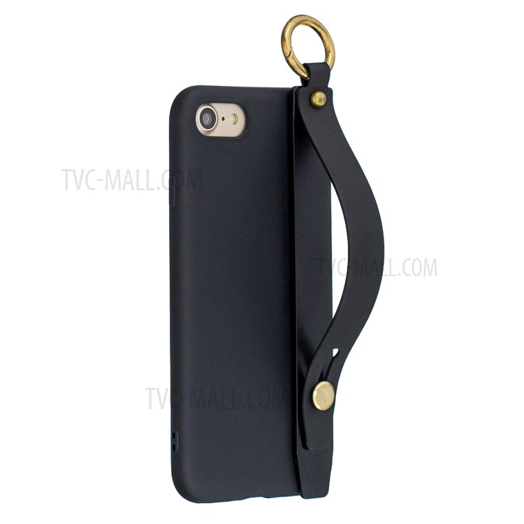 TPU Phone Case with Handy Strap Kickstand for iPhone 8 / 7 / SE (2nd Generation) - Black-5