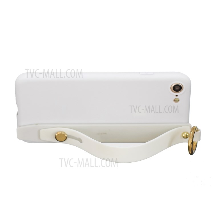 TPU Phone Case with Handy Strap Kickstand for iPhone 8 / 7 / SE (2nd Generation) - White-3