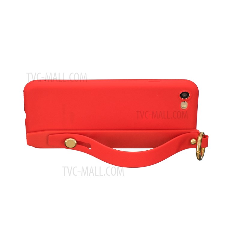 TPU Phone Case with Handy Strap Kickstand for iPhone 8 / 7 / SE (2nd Generation) - Red-3