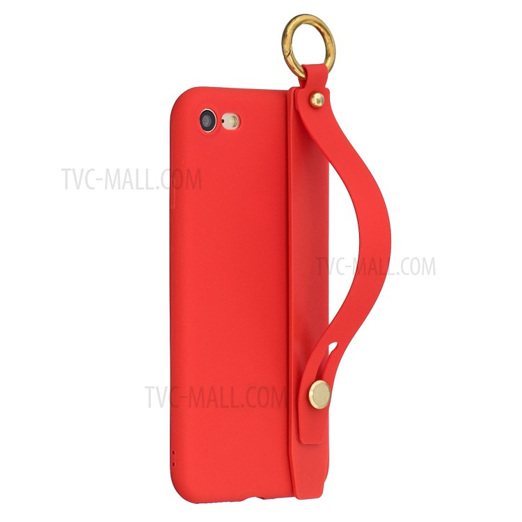 TPU Phone Case with Handy Strap Kickstand for iPhone 8 / 7 / SE (2nd Generation) - Red-5
