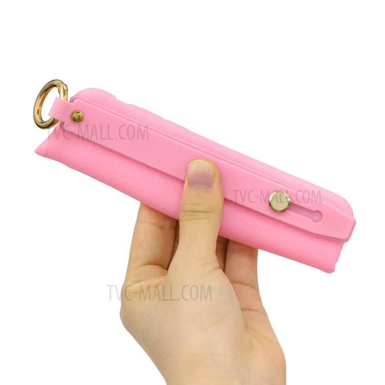 TPU Phone Case with Handy Strap Kickstand for iPhone 8 / 7 / SE (2nd Generation) - Deep Pink-4