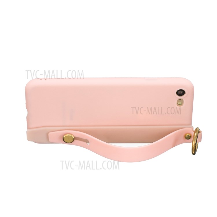TPU Phone Case with Handy Strap Kickstand for iPhone 8 / 7 / SE (2nd Generation) - Light Pink-3
