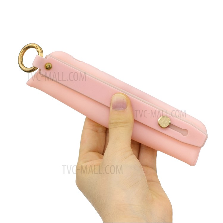 TPU Phone Case with Handy Strap Kickstand for iPhone 8 / 7 / SE (2nd Generation) - Light Pink-4