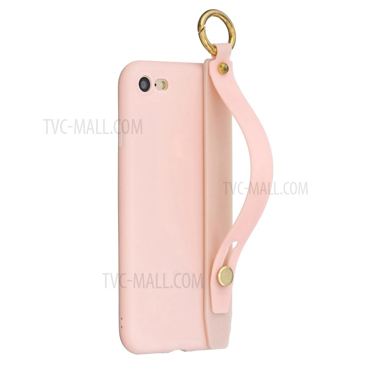 TPU Phone Case with Handy Strap Kickstand for iPhone 8 / 7 / SE (2nd Generation) - Light Pink-5