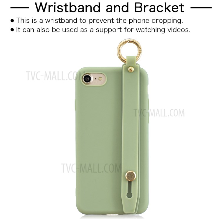 TPU Phone Case with Handy Strap Kickstand for iPhone 8 / 7 / SE (2nd Generation) - Green-2