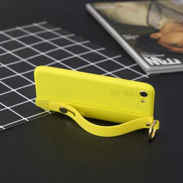 TPU Phone Case with Handy Strap Kickstand for iPhone 8 / 7 / SE (2nd Generation) - Yellow-6