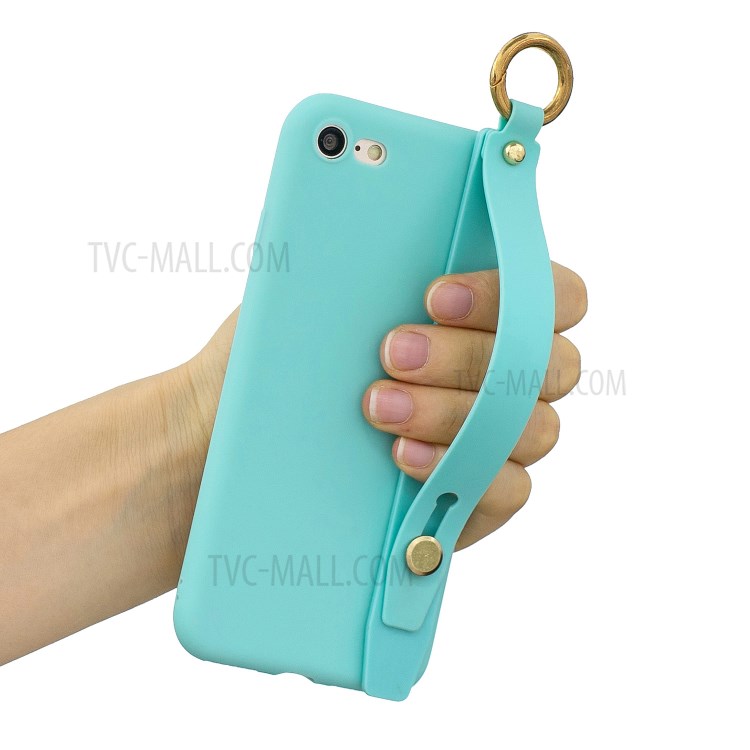 TPU Phone Case with Handy Strap Kickstand for iPhone 8 / 7 / SE (2nd Generation) - Baby Blue-1