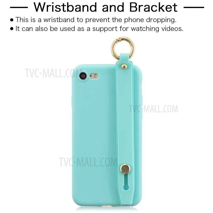 TPU Phone Case with Handy Strap Kickstand for iPhone 8 / 7 / SE (2nd Generation) - Baby Blue-2