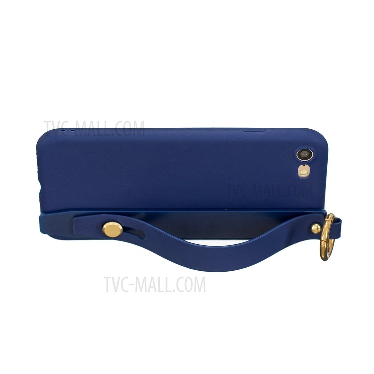 TPU Phone Case with Handy Strap Kickstand for iPhone 8 / 7 / SE (2nd Generation) - Dark Blue-3