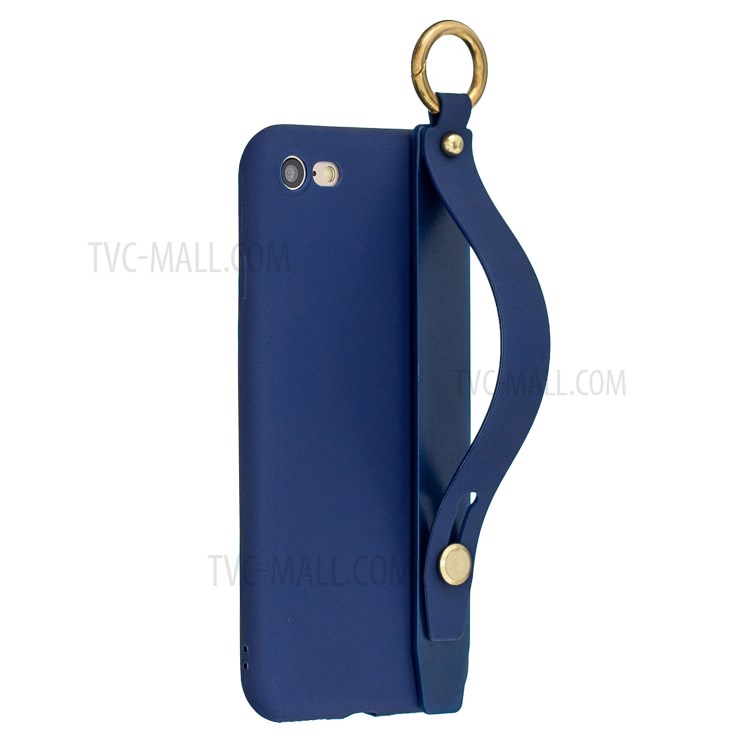 TPU Phone Case with Handy Strap Kickstand for iPhone 8 / 7 / SE (2nd Generation) - Dark Blue-5