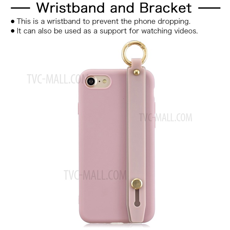 TPU Phone Case with Handy Strap Kickstand for iPhone 8 / 7 / SE (2nd Generation) - Purple-2