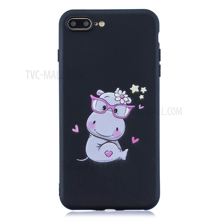 Pattern Printing TPU Gel Protective Phone Case with Wrist Strap for iPhone 7 Plus/8 Plus 5.5 inch - Hippo-2