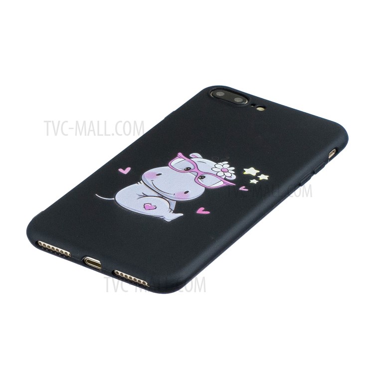 Pattern Printing TPU Gel Protective Phone Case with Wrist Strap for iPhone 7 Plus/8 Plus 5.5 inch - Hippo-4