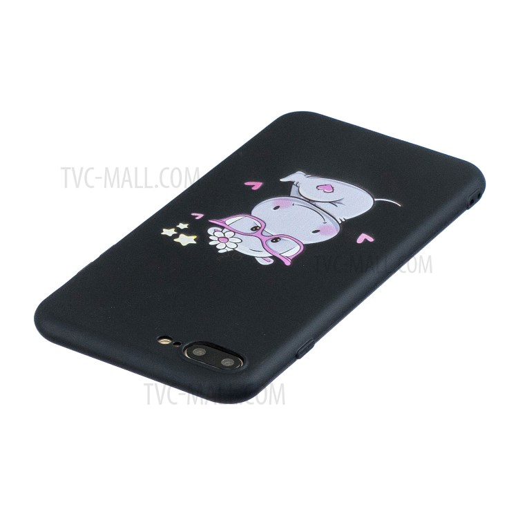 Pattern Printing TPU Gel Protective Phone Case with Wrist Strap for iPhone 7 Plus/8 Plus 5.5 inch - Hippo-5