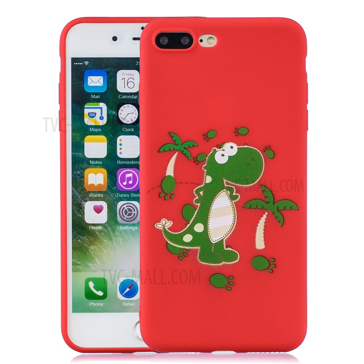 Pattern Printing TPU Gel Protective Phone Case with Wrist Strap for iPhone 7 Plus/8 Plus 5.5 inch - Dinosaur-1