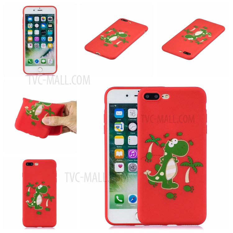 Pattern Printing TPU Gel Protective Phone Case with Wrist Strap for iPhone 7 Plus/8 Plus 5.5 inch - Dinosaur-7