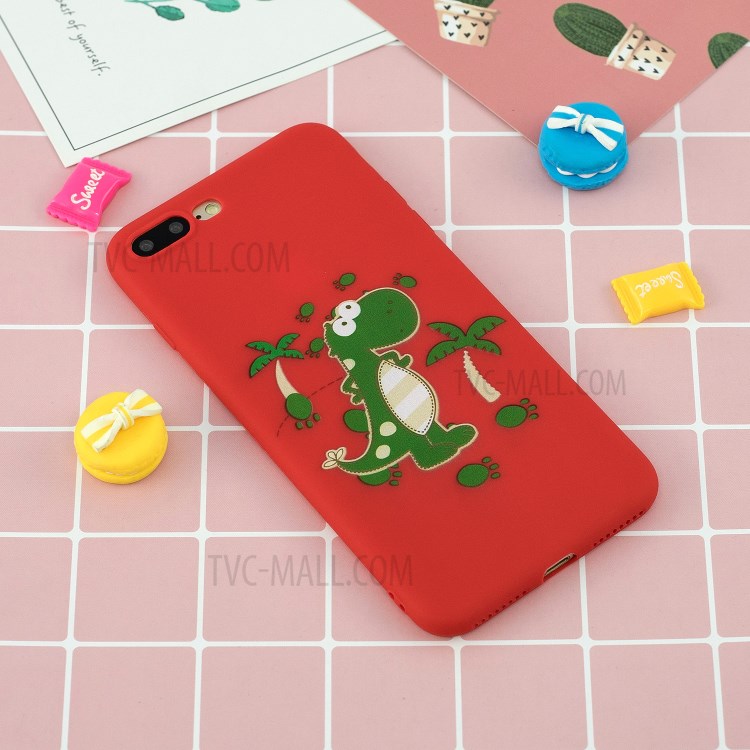 Pattern Printing TPU Gel Protective Phone Case with Wrist Strap for iPhone 7 Plus/8 Plus 5.5 inch - Dinosaur-9