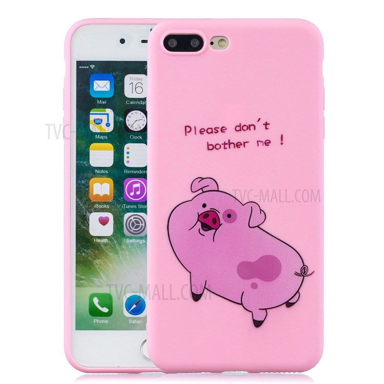 Pattern Printing TPU Gel Protective Phone Case with Wrist Strap for iPhone 7 Plus/8 Plus 5.5 inch - Pig-1