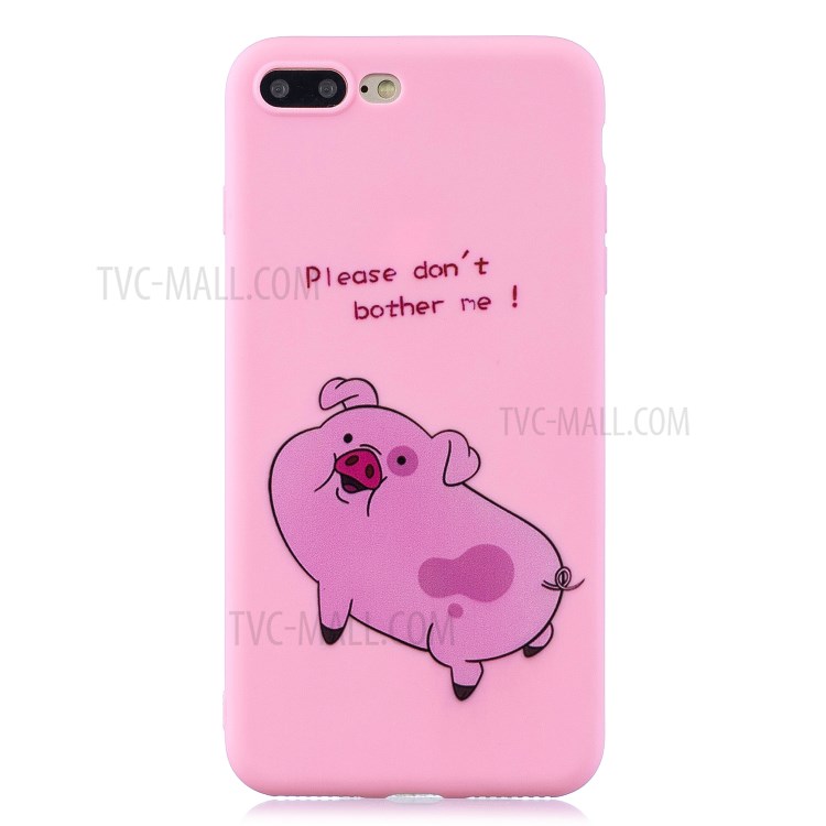 Pattern Printing TPU Gel Protective Phone Case with Wrist Strap for iPhone 7 Plus/8 Plus 5.5 inch - Pig-2