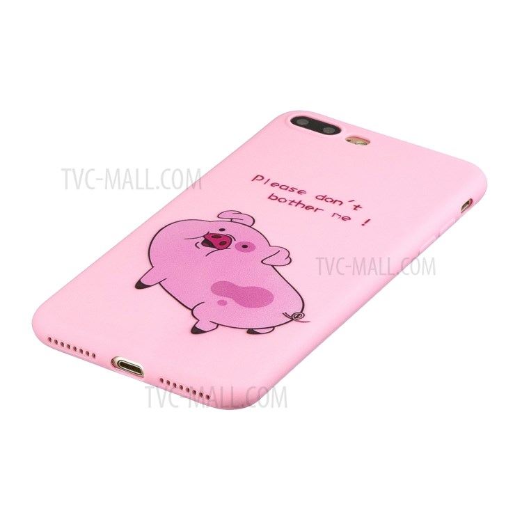 Pattern Printing TPU Gel Protective Phone Case with Wrist Strap for iPhone 7 Plus/8 Plus 5.5 inch - Pig-4