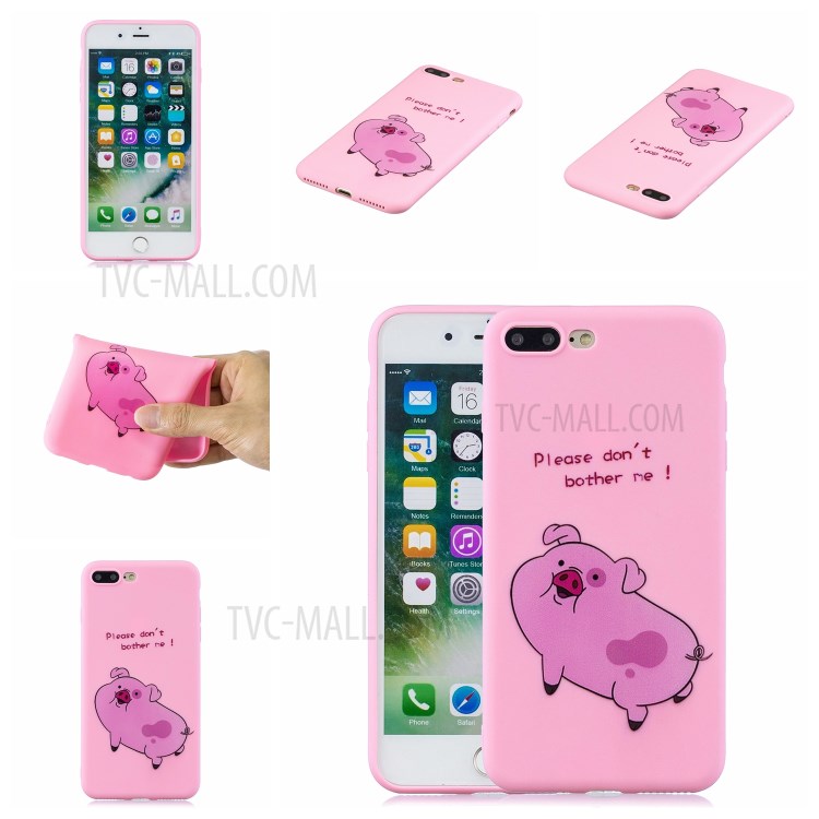 Pattern Printing TPU Gel Protective Phone Case with Wrist Strap for iPhone 7 Plus/8 Plus 5.5 inch - Pig-7