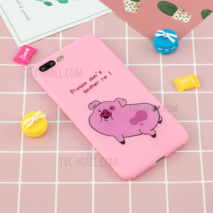 Pattern Printing TPU Gel Protective Phone Case with Wrist Strap for iPhone 7 Plus/8 Plus 5.5 inch - Pig-9