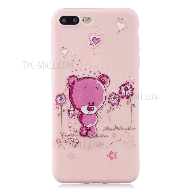 Pattern Printing TPU Gel Protective Phone Case with Wrist Strap for iPhone 7 Plus/8 Plus 5.5 inch - Bear-2