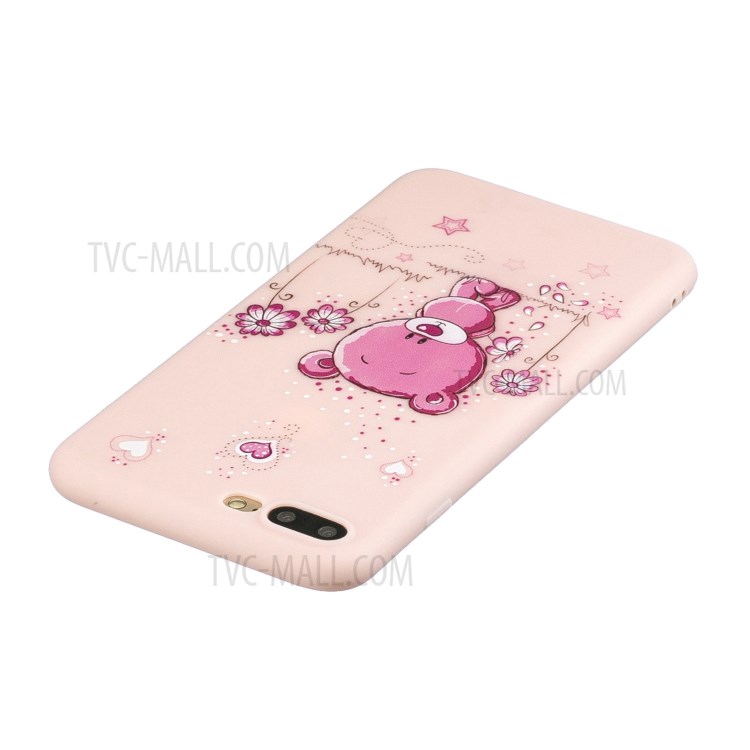 Pattern Printing TPU Gel Protective Phone Case with Wrist Strap for iPhone 7 Plus/8 Plus 5.5 inch - Bear-5