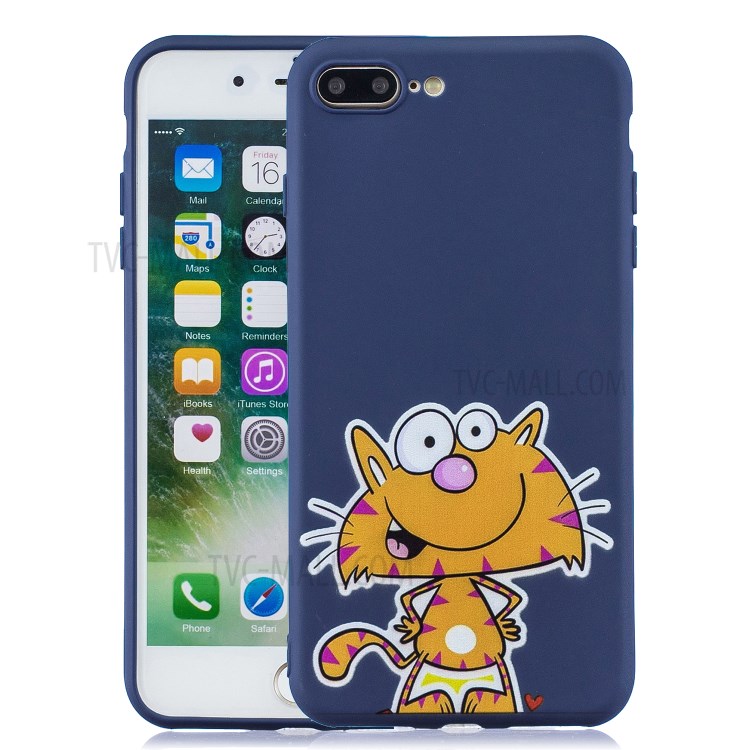Pattern Printing TPU Gel Protective Phone Case with Wrist Strap for iPhone 7 Plus/8 Plus 5.5 inch - Tiger-1