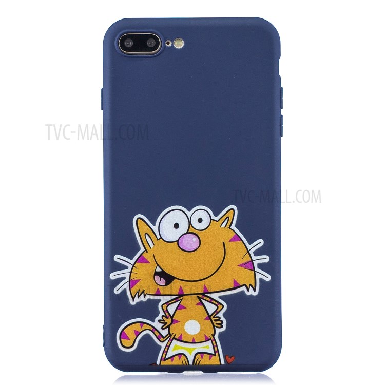Pattern Printing TPU Gel Protective Phone Case with Wrist Strap for iPhone 7 Plus/8 Plus 5.5 inch - Tiger-2