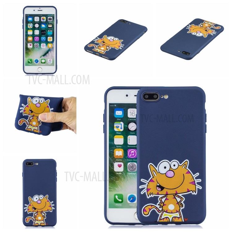 Pattern Printing TPU Gel Protective Phone Case with Wrist Strap for iPhone 7 Plus/8 Plus 5.5 inch - Tiger-7