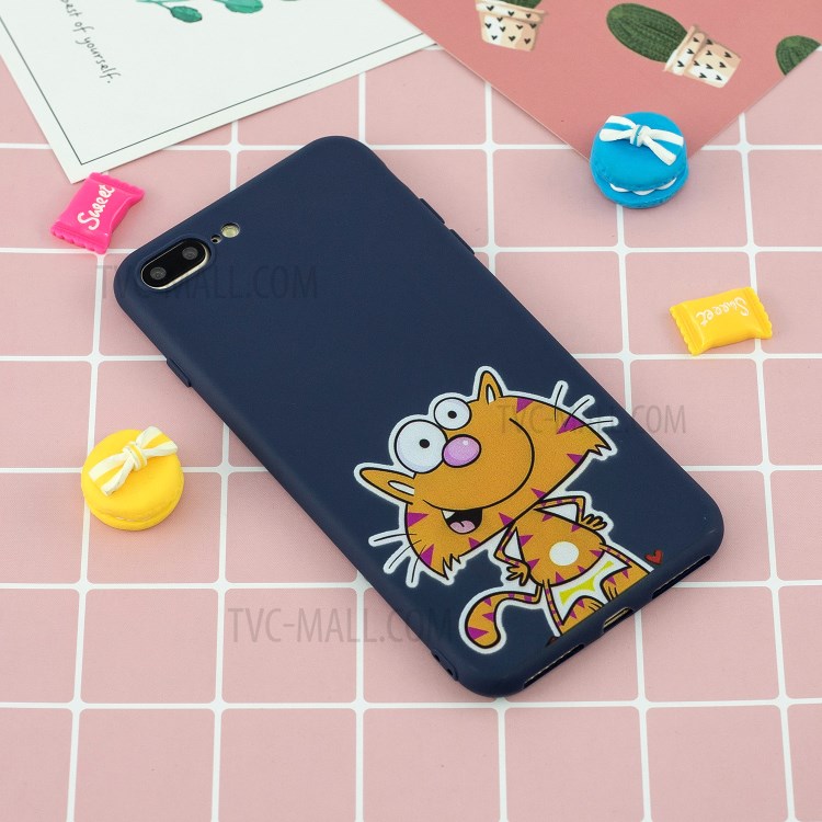 Pattern Printing TPU Gel Protective Phone Case with Wrist Strap for iPhone 7 Plus/8 Plus 5.5 inch - Tiger-9