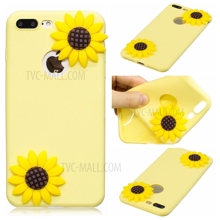 3D Cartoon Pattern Soft TPU Mobile Case for iPhone 8 Plus / 7 Plus 5.5-inch - Yellow-1