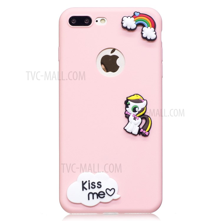 3D Cartoon Pattern Soft TPU Mobile Case for iPhone 8 Plus / 7 Plus 5.5-inch - Pink-2