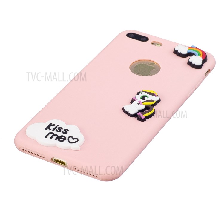 3D Cartoon Pattern Soft TPU Mobile Case for iPhone 8 Plus / 7 Plus 5.5-inch - Pink-3