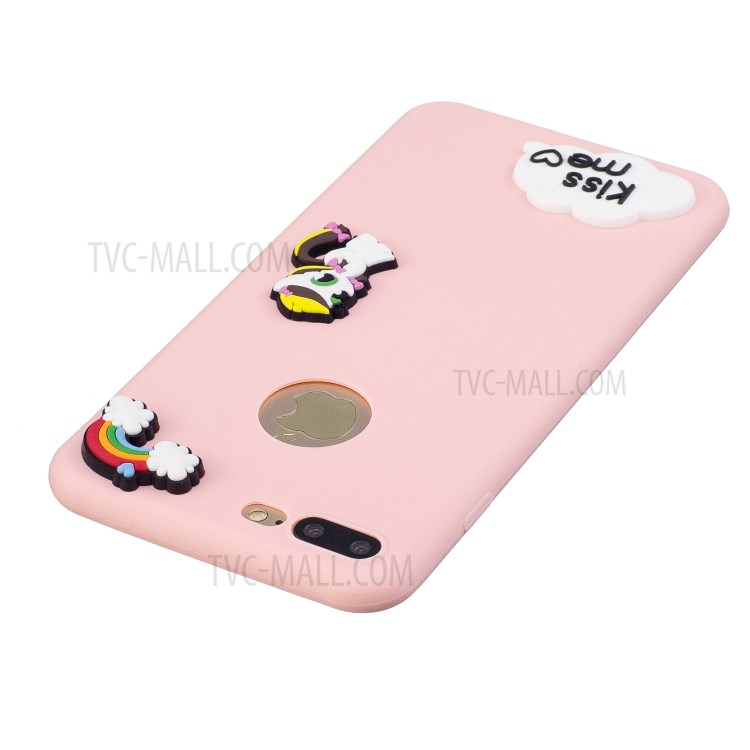 3D Cartoon Pattern Soft TPU Mobile Case for iPhone 8 Plus / 7 Plus 5.5-inch - Pink-4