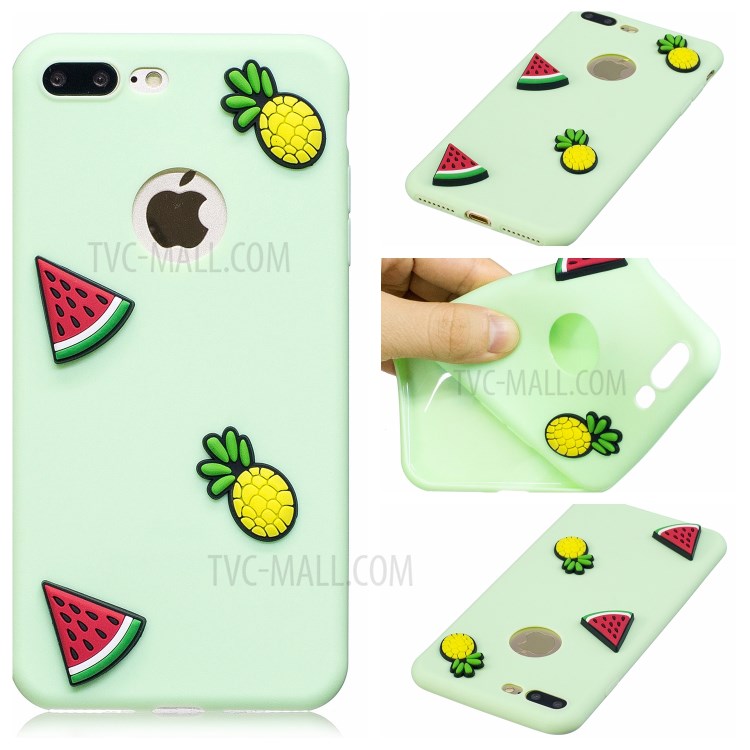 3D Cartoon Pattern Soft TPU Mobile Case for iPhone 8 Plus / 7 Plus 5.5-inch - Green-1