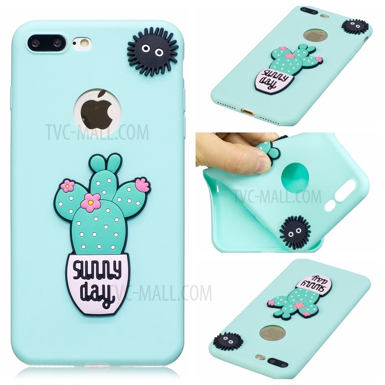 3D Cartoon Pattern Soft TPU Mobile Case for iPhone 8 Plus / 7 Plus 5.5-inch - Baby Blue-1