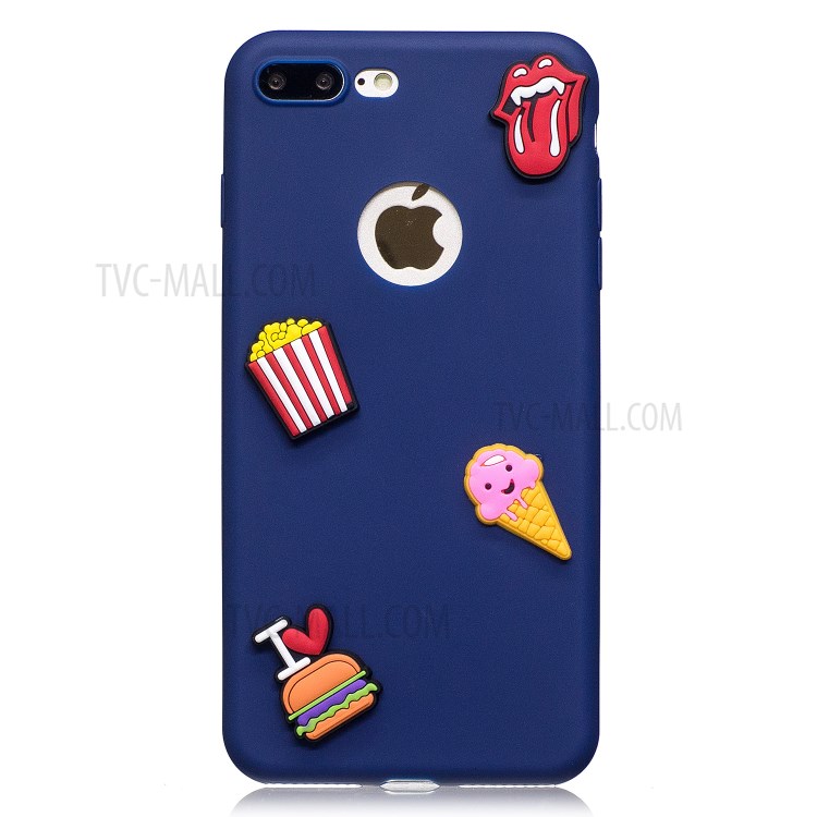 3D Cartoon Pattern Soft TPU Mobile Case for iPhone 8 Plus / 7 Plus 5.5-inch - Dark Blue-2