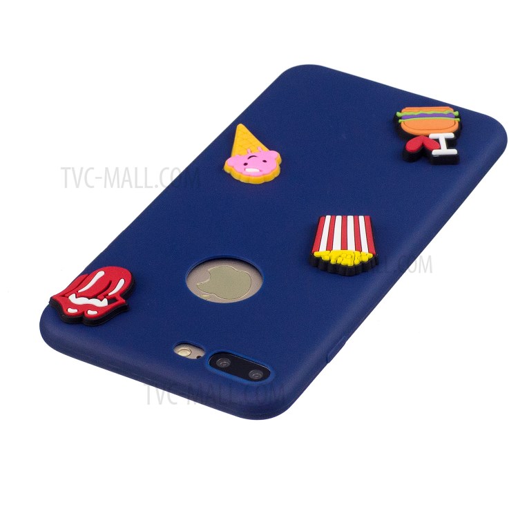 3D Cartoon Pattern Soft TPU Mobile Case for iPhone 8 Plus / 7 Plus 5.5-inch - Dark Blue-4