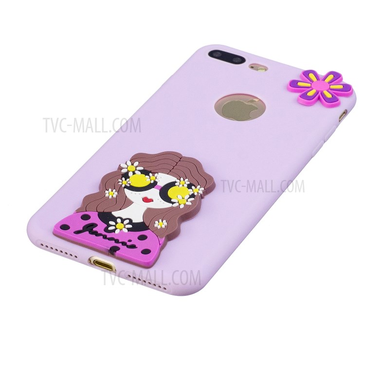 3D Cartoon Pattern Soft TPU Mobile Case for iPhone 8 Plus / 7 Plus 5.5-inch - Purple-3