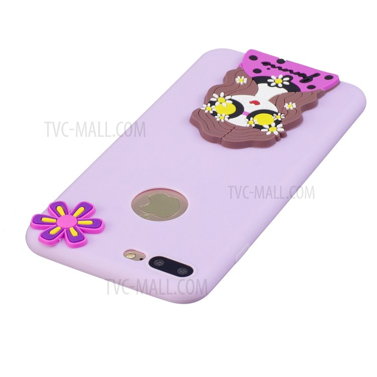 3D Cartoon Pattern Soft TPU Mobile Case for iPhone 8 Plus / 7 Plus 5.5-inch - Purple-4