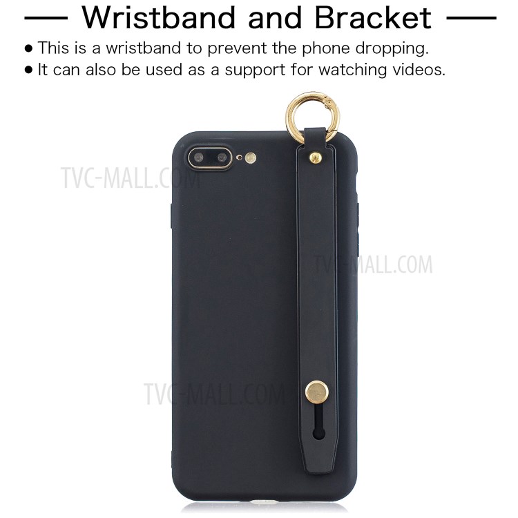Hand Strap Kickstand Soft TPU Phone Case for iPhone 7 Plus/8 Plus 5.5 inch - Black-2