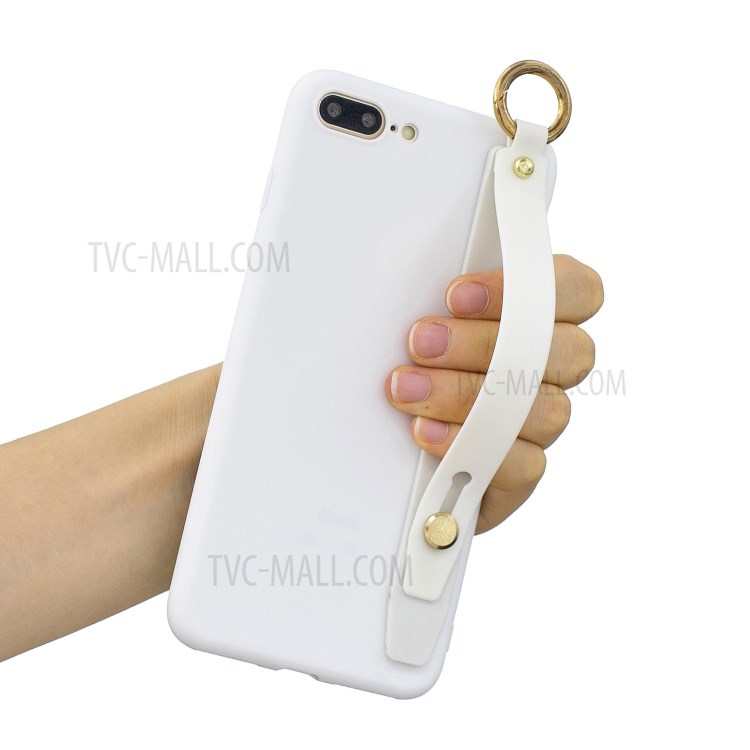 Hand Strap Kickstand Soft TPU Phone Case for iPhone 7 Plus/8 Plus 5.5 inch - White-1