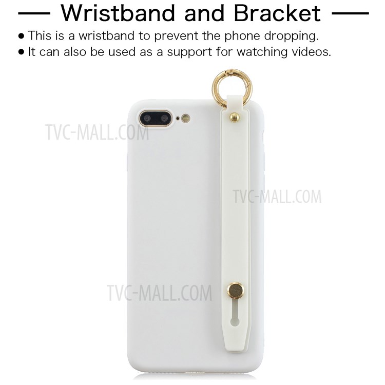 Hand Strap Kickstand Soft TPU Phone Case for iPhone 7 Plus/8 Plus 5.5 inch - White-2