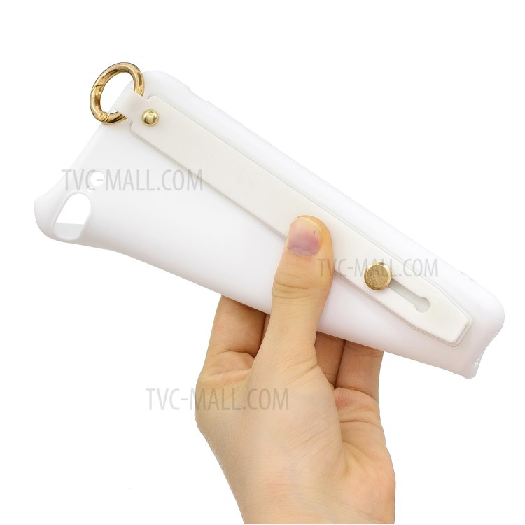 Hand Strap Kickstand Soft TPU Phone Case for iPhone 7 Plus/8 Plus 5.5 inch - White-4